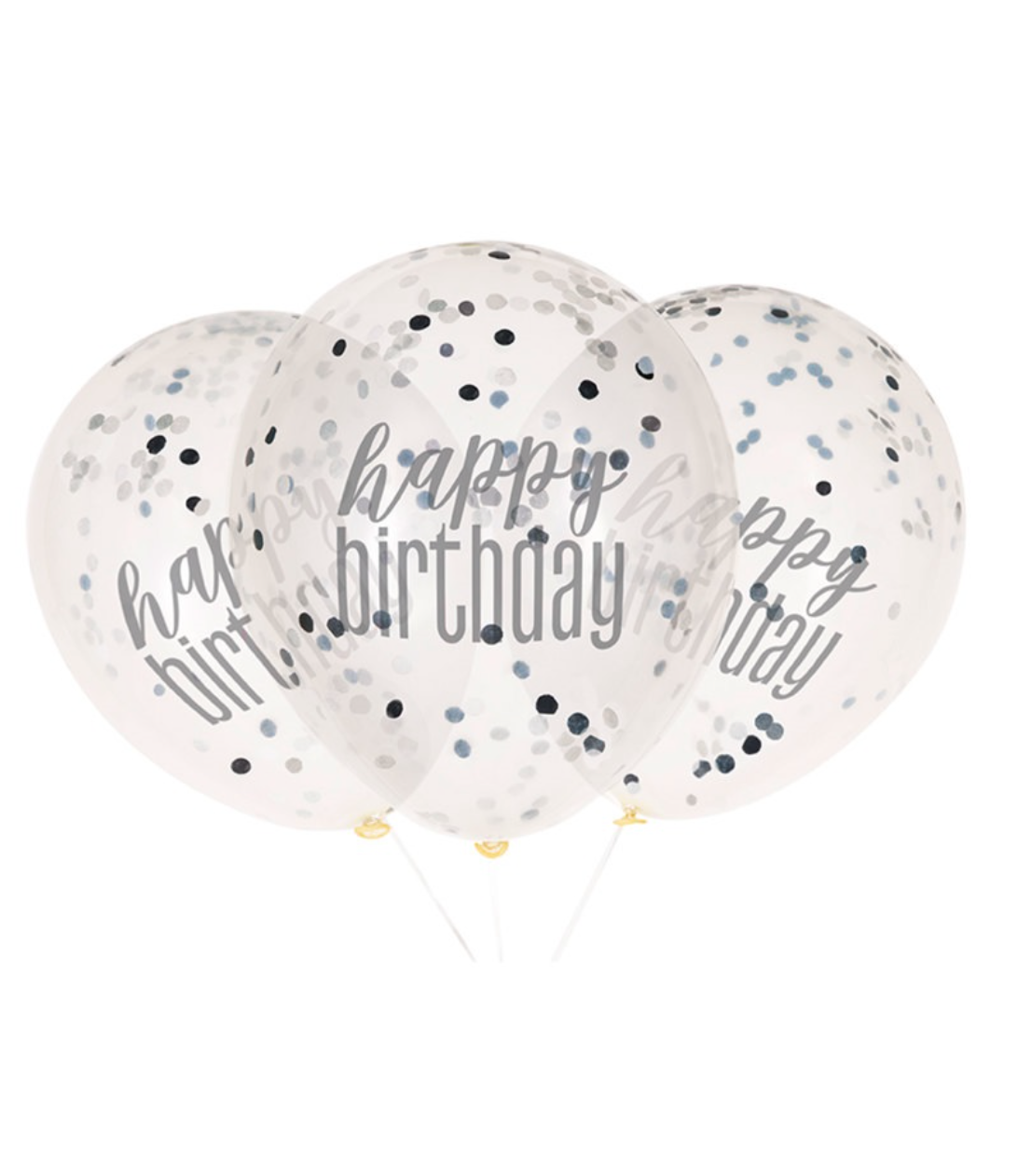 Glitz Happy Birthday Confetti 12" Latex Balloons, 6ct