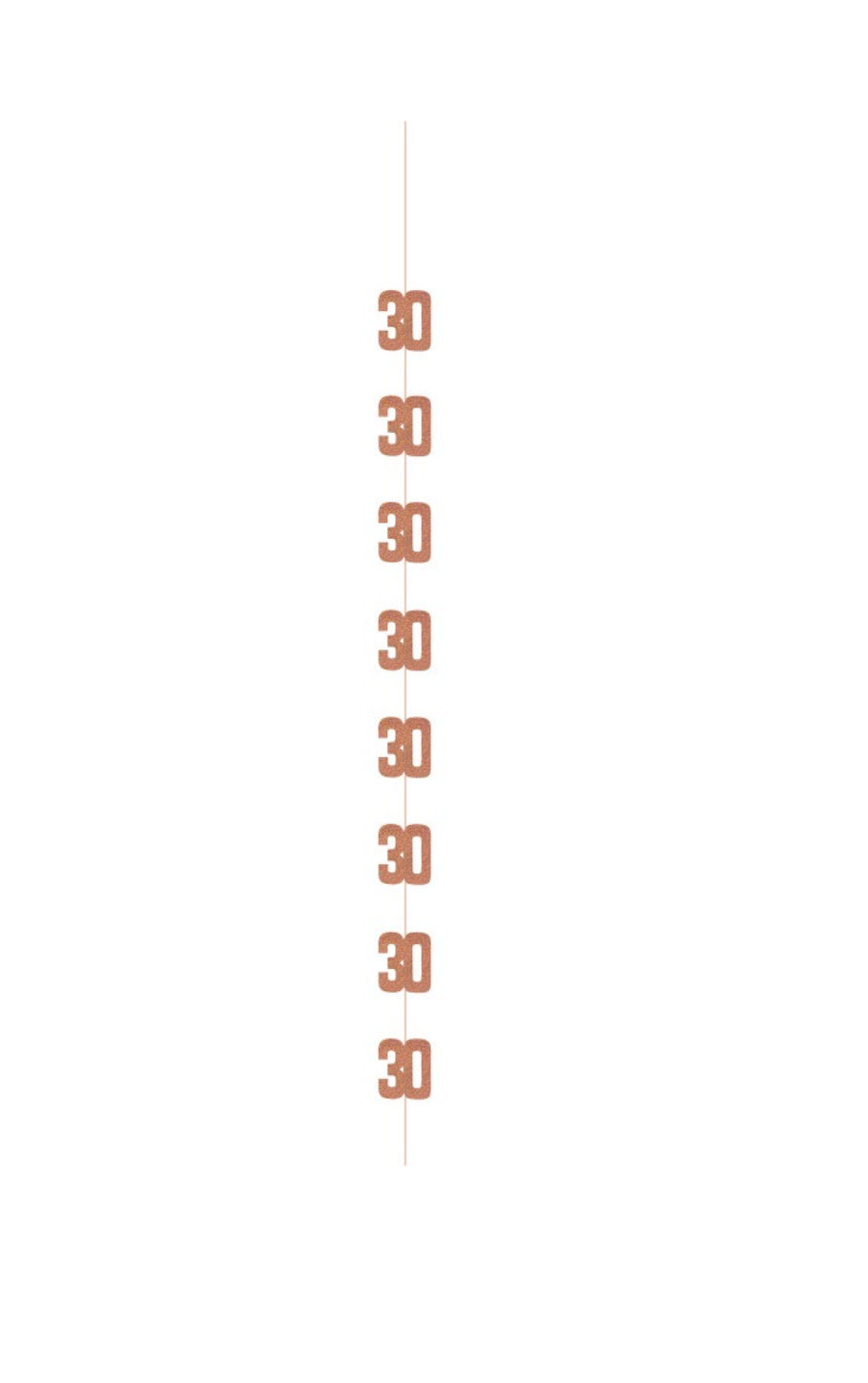 Rose Gold Glitz "30"  Hanging Decor, 6ct