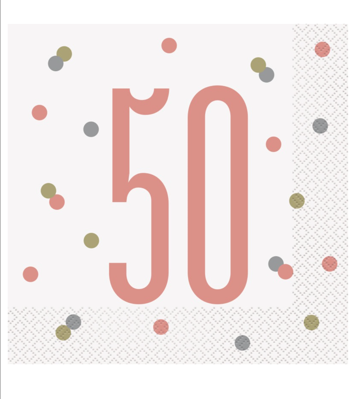 Rose Gold Glitz "50" Birthday Lunch Napkins, 16ct