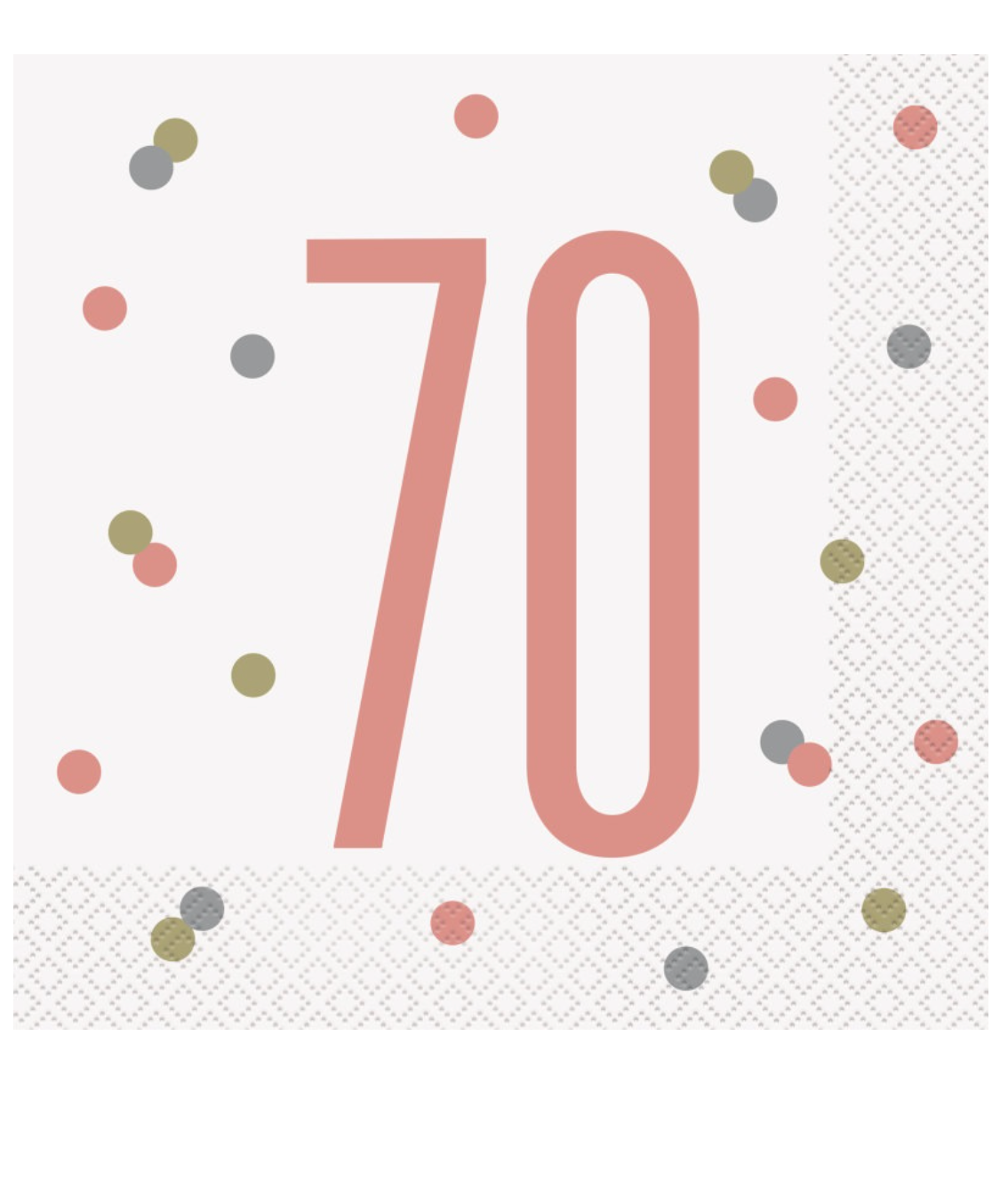 Rose Gold Glitz "70" Birthday Lunch Napkins, 16ct