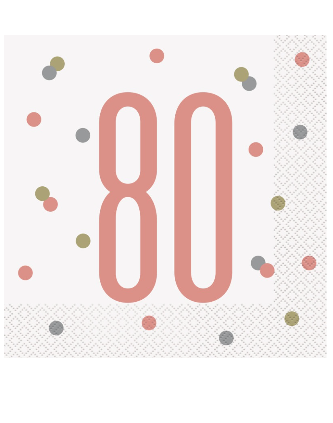 Rose Gold Glitz "80" Birthday Lunch Napkins, 16ct