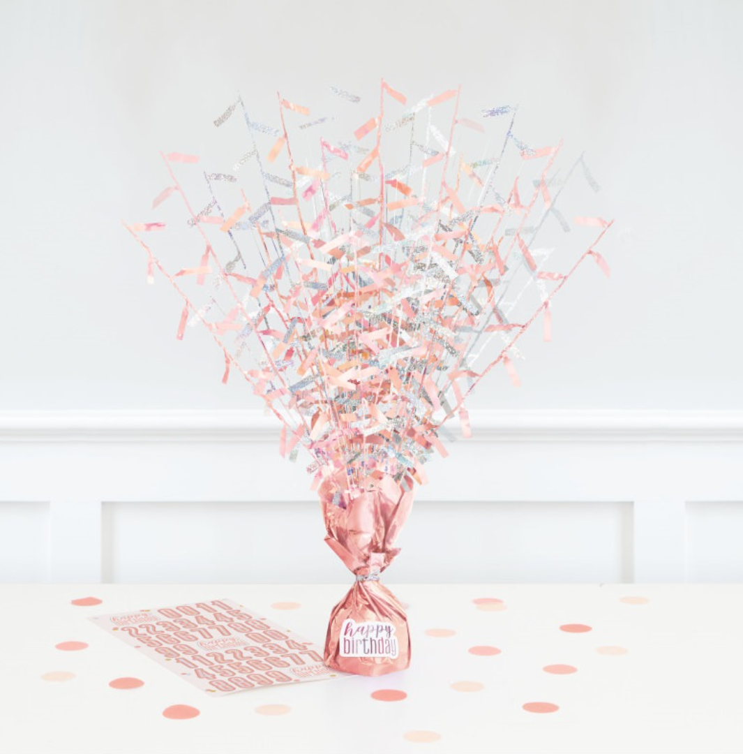 Rose Gold Glitz Birthday Spray Centerpiece