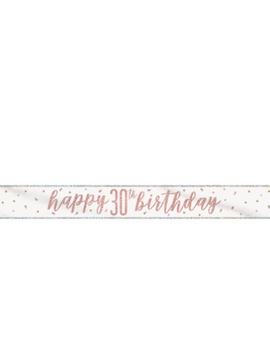 Rose Gold Glitz "30" Foil Banner, 9ft