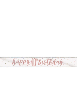 Rose Gold Glitz "40" Foil Banner, 9ft