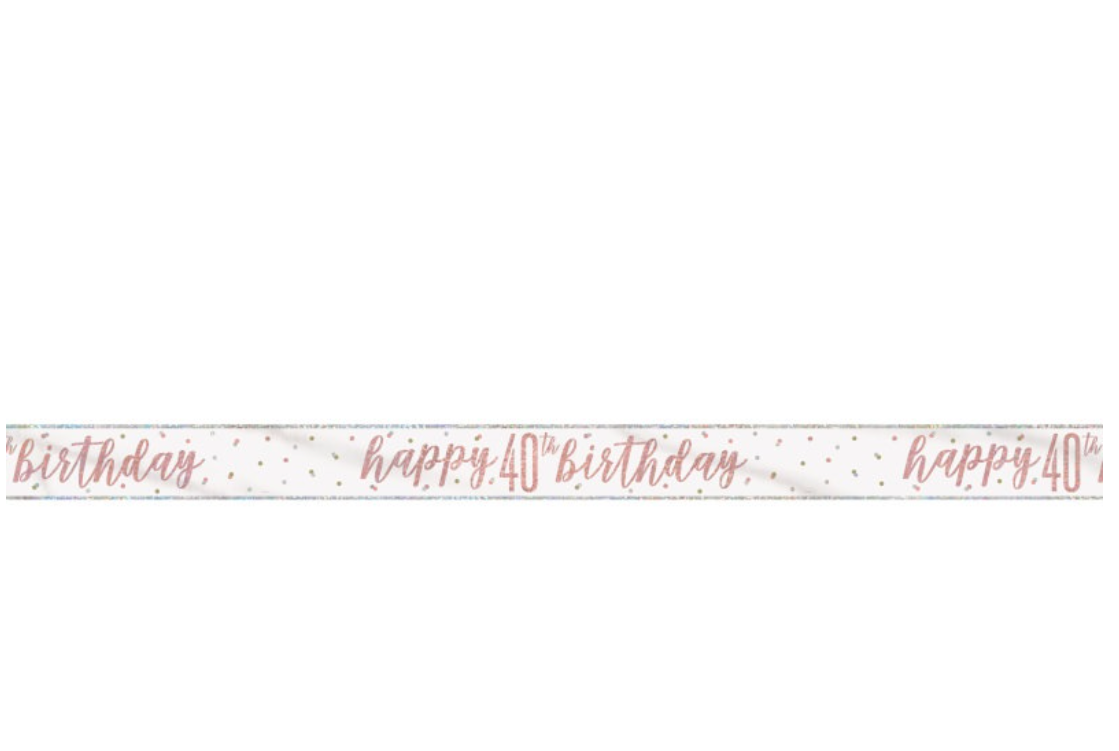 Rose Gold Glitz "40" Foil Banner, 9ft