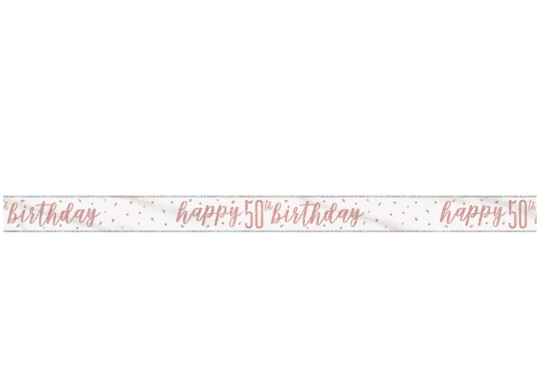 Rose Gold Glitz "50" Foil Banner, 9ft