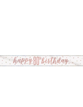 Rose Gold Glitz "80" Foil Banner, 9ft