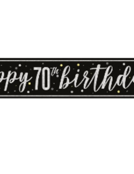 Black Glitz "70" Foil Banner, 9ft