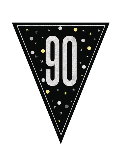 Black Glitz "90"  Pennant Banner, 9ft