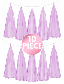 14" Lavender Paper Tassel, 10ct