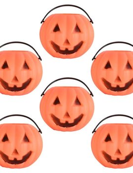 Plastic Miniature Pumpkin Buckets, 6ct