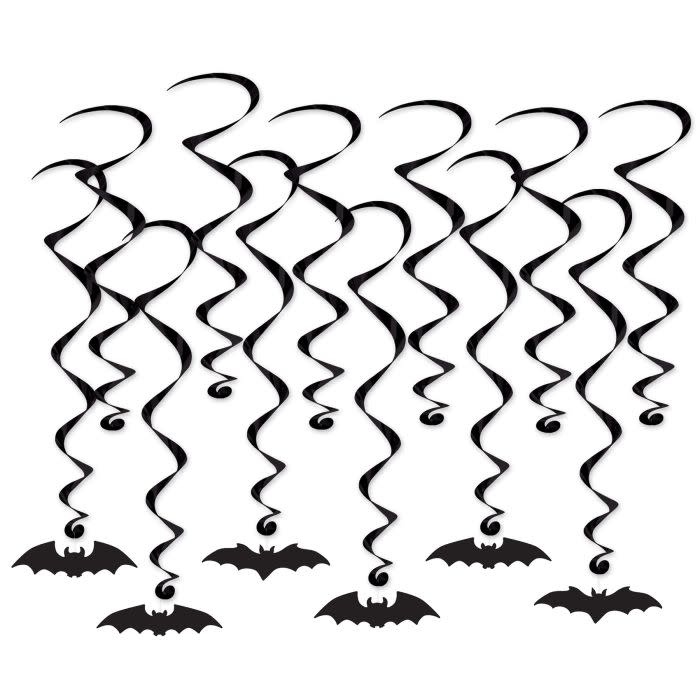Bat Silhouette Whirls, 12ct