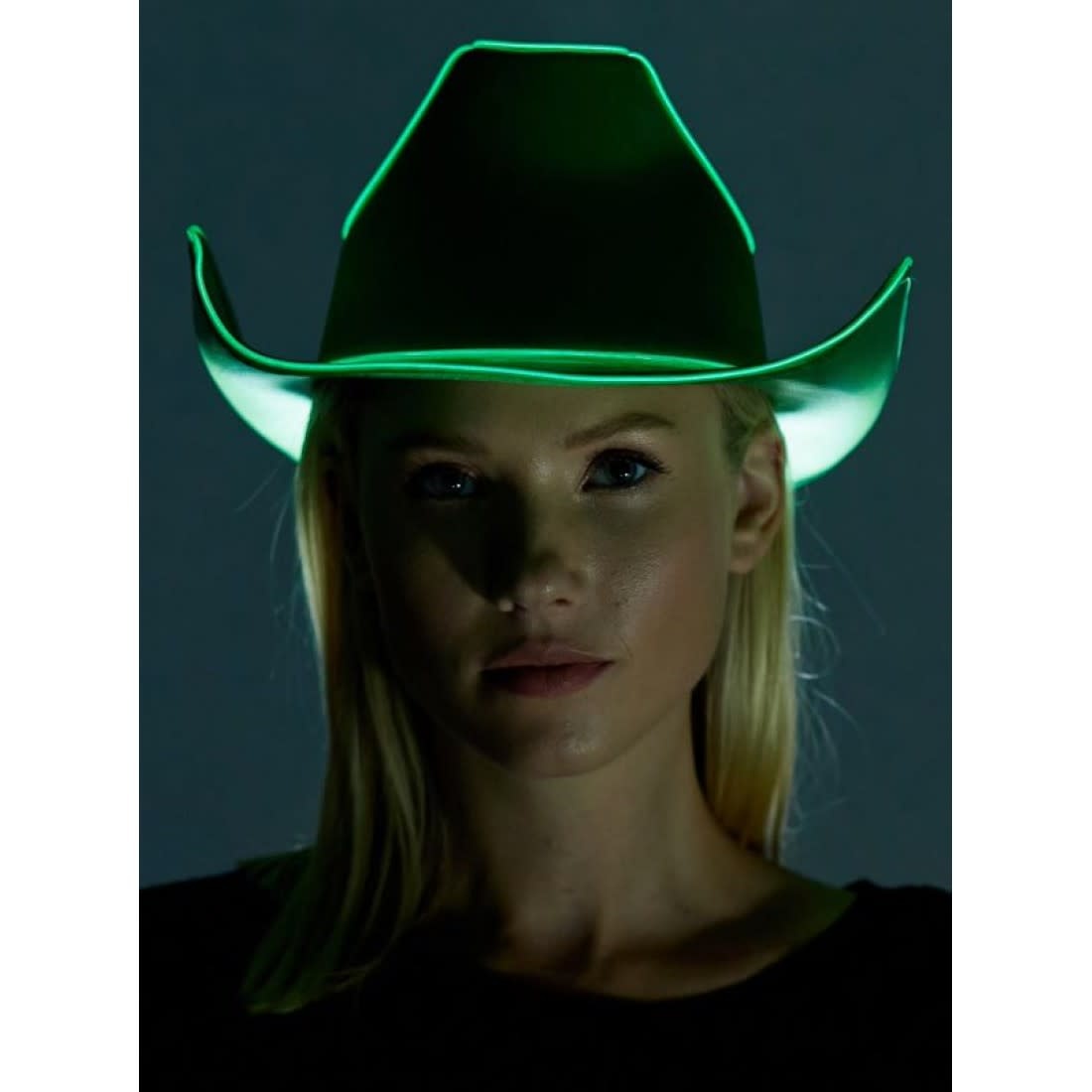 Light Up Green Cowboy Hat