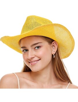 Yellow Burlap Cowboy Hat
