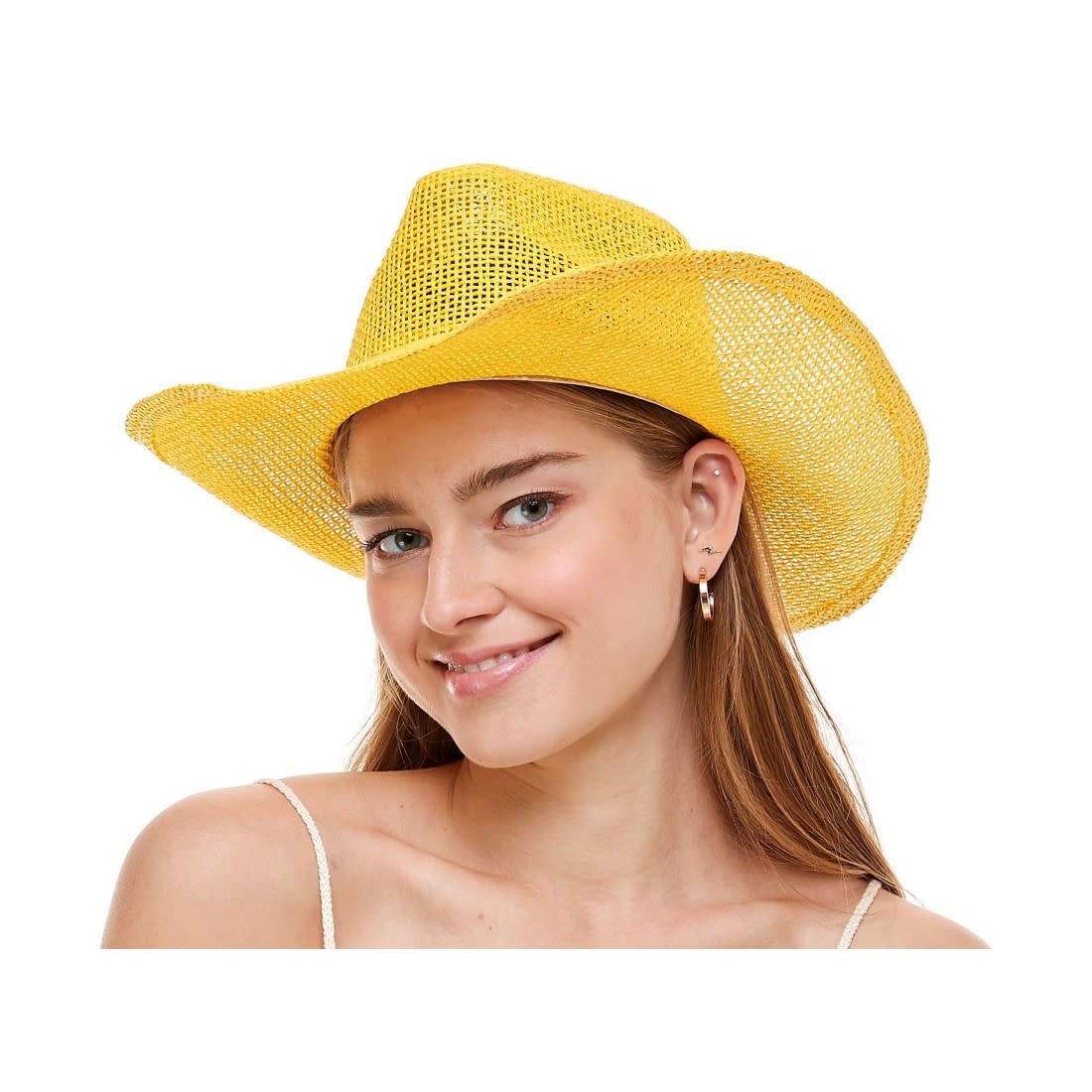 Yellow Burlap Cowboy Hat