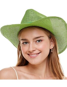 Green Burlap Cowboy Hat