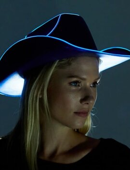 Light Up Blue Cowboy Hat
