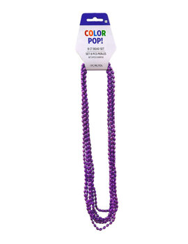 Purple Metallic Bead Necklaces 8ct