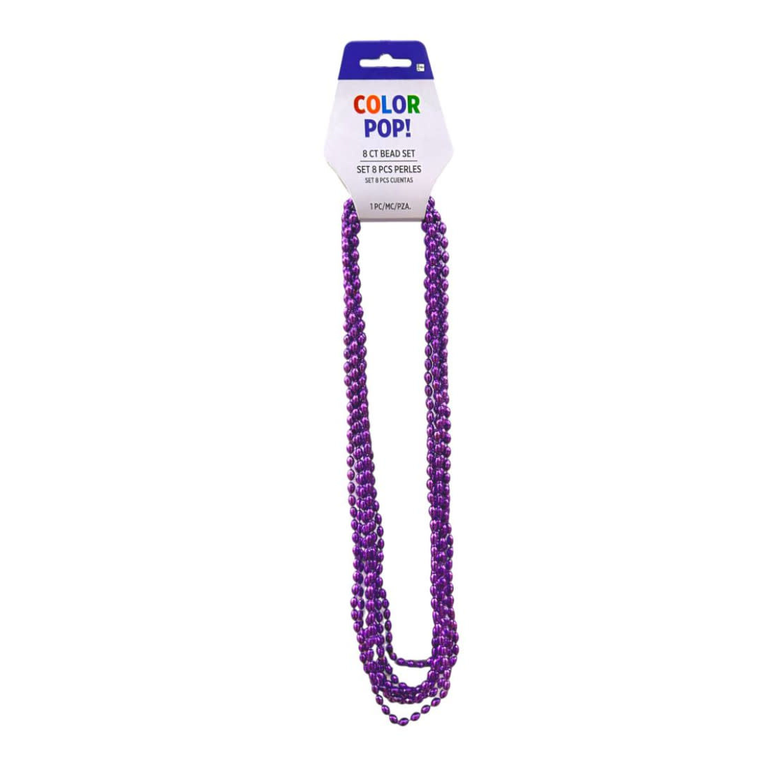 Purple Metallic Bead Necklaces 8ct