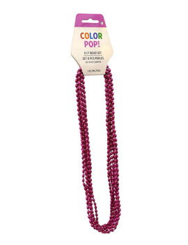 Pink Metallic Bead Necklaces 8ct