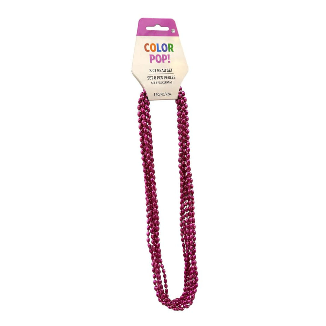 Pink Metallic Bead Necklaces 8ct