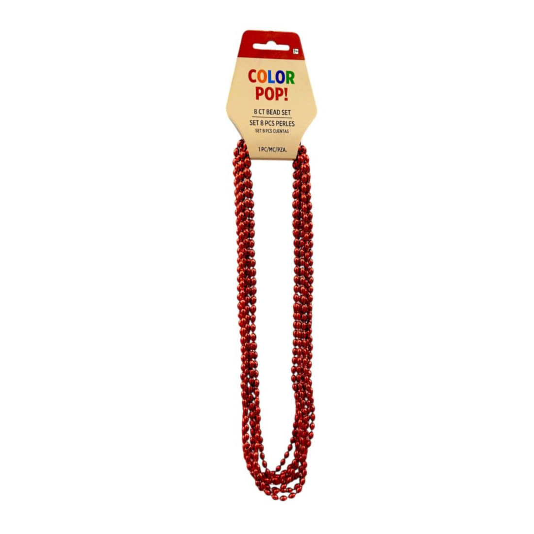 Orange Metallic Bead Necklaces 8ct