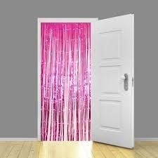 1" Wide cut - Bright Pink Tinsel Door Curtain - 3'x8'