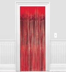 1" Wide cut - Red Tinsel Door Curtain - 3'x8'