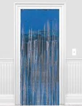 1" Wide cut - Blue Tinsel Door Curtain - 3'x8'