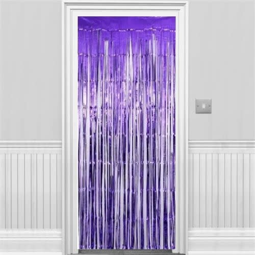 1" Wide cut - Purple Tinsel Door Curtain - 3'x8'