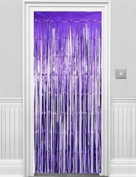 1" Wide cut - Purple Tinsel Door Curtain - 3'x8'