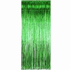 1" Wide cut - Green Tinsel Door Curtain - 3'x8'