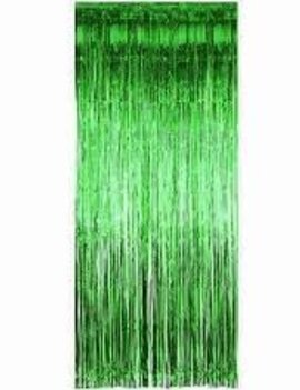1" Wide cut - Green Tinsel Door Curtain - 3'x8'