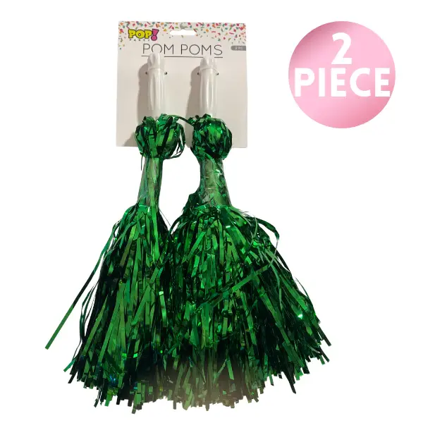 12" Pom Pom - Green, 2ct
