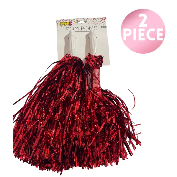 12" Pom Pom - Red, 2ct