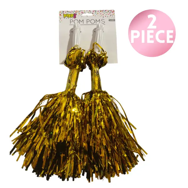 12" Pom Pom - Gold, 2ct