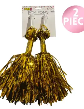 12" Pom Pom - Gold, 2ct