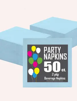 Light Blue 2‑Ply Beverage Napkins- 50 count