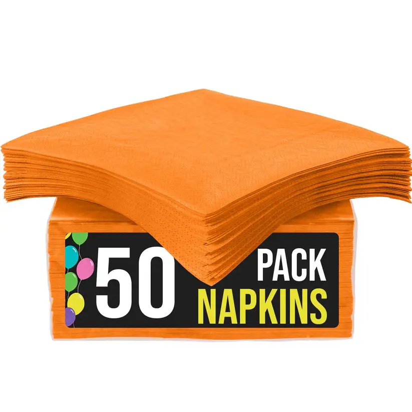 Orange 2-Ply Luncheon Napkins - 50 count