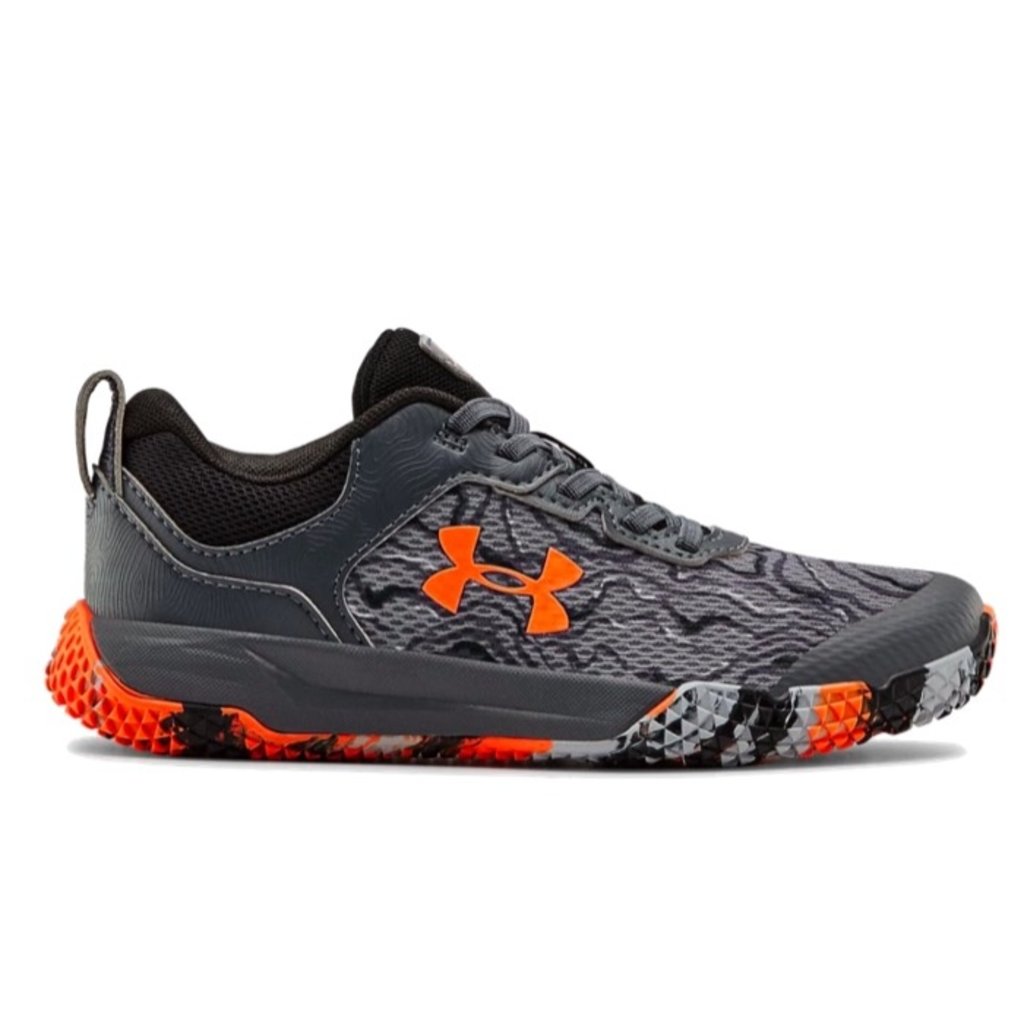 gray and orange under armour shoes