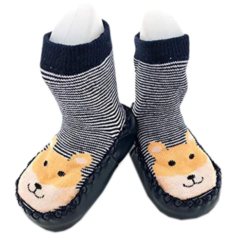 Tickle Toes Slipper Socks Blue Fox