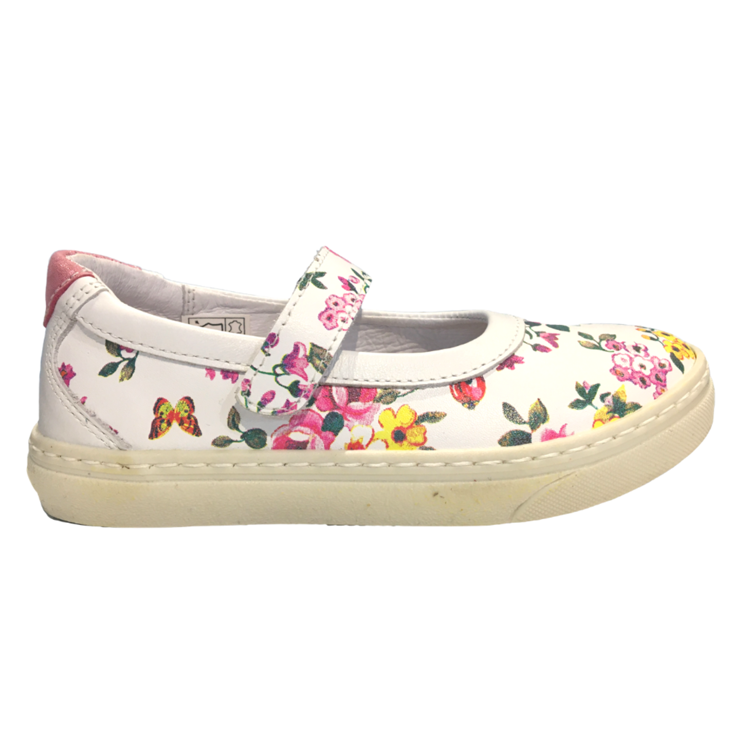 GIRLS KIDS SLIP-ON PINK FLOWER FLORAL PUMPS DOLLY CANVAS FLAT SHOES SIZES 2