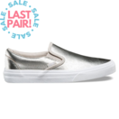 Vans Classic Slip On Metallic Silver White Kiddie Kobbler St Laurent
