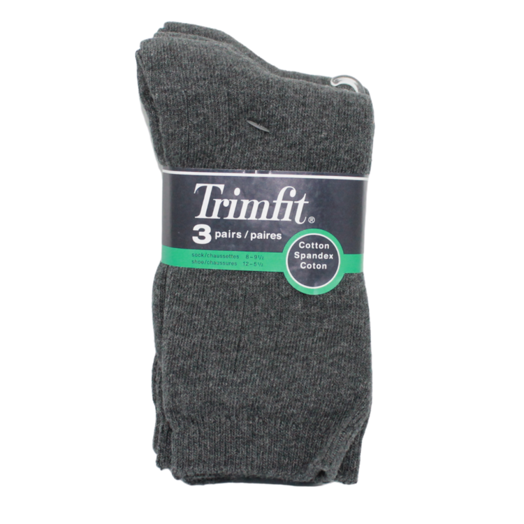 Trimfit Ribbed Dress Sock (3 Pk) Dk Grey
