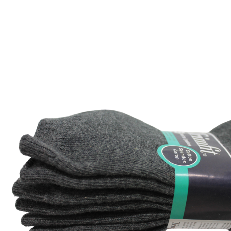 Trimfit Ribbed Dress Sock (3 Pk) Dk Grey