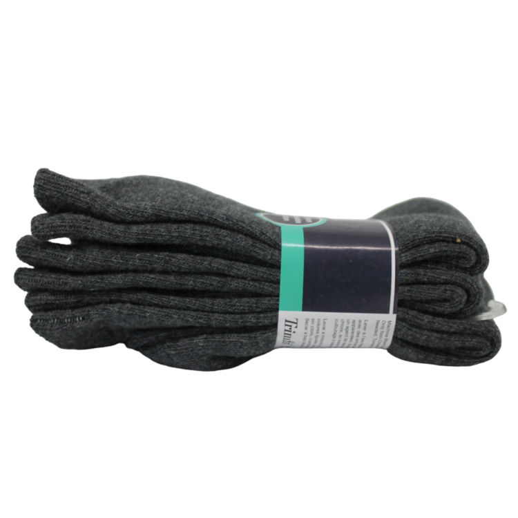 Trimfit Ribbed Dress Sock (3 Pk) Dk Grey