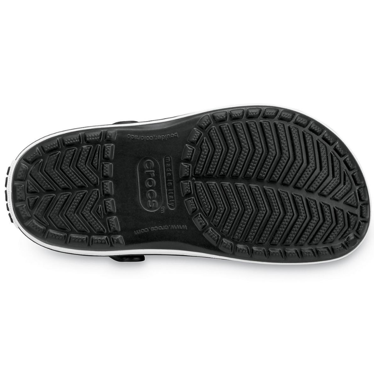 black crocs white sole