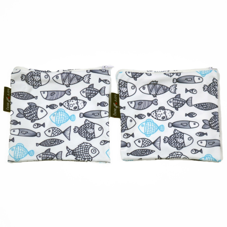 Luv Bug Luv Bug Reusable Snack Bag (2 Pk) Fish
