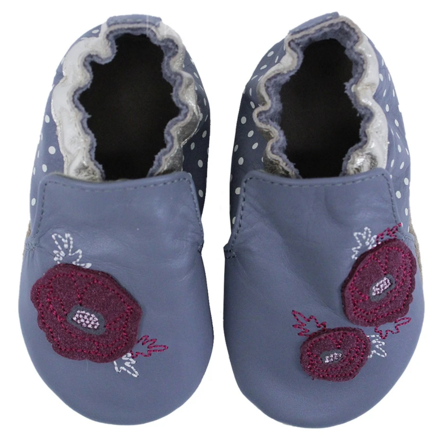 Infant Baby Girls Ankle Boots Grip Sole Inside Zip Floral Shoes Size 
