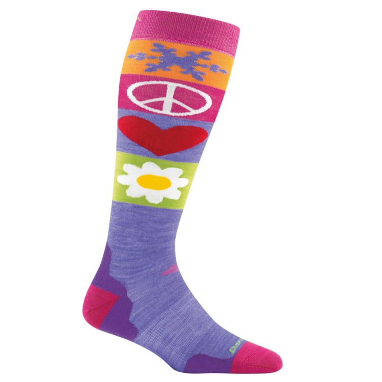 Darn Tough Darn Tough PEACE LOVE SNOW JR Sock Majesty (Shoe 12 - 2.5)